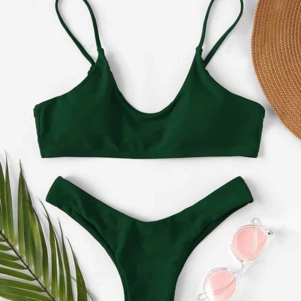 Shein spaghetti strap highleg bikini set